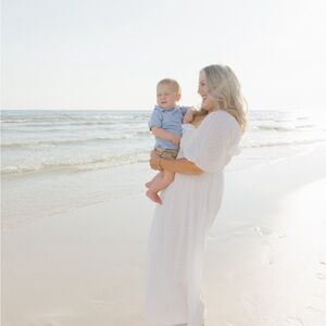 R. Vivimos White Cottagecore Smocked White Eyelet Dress